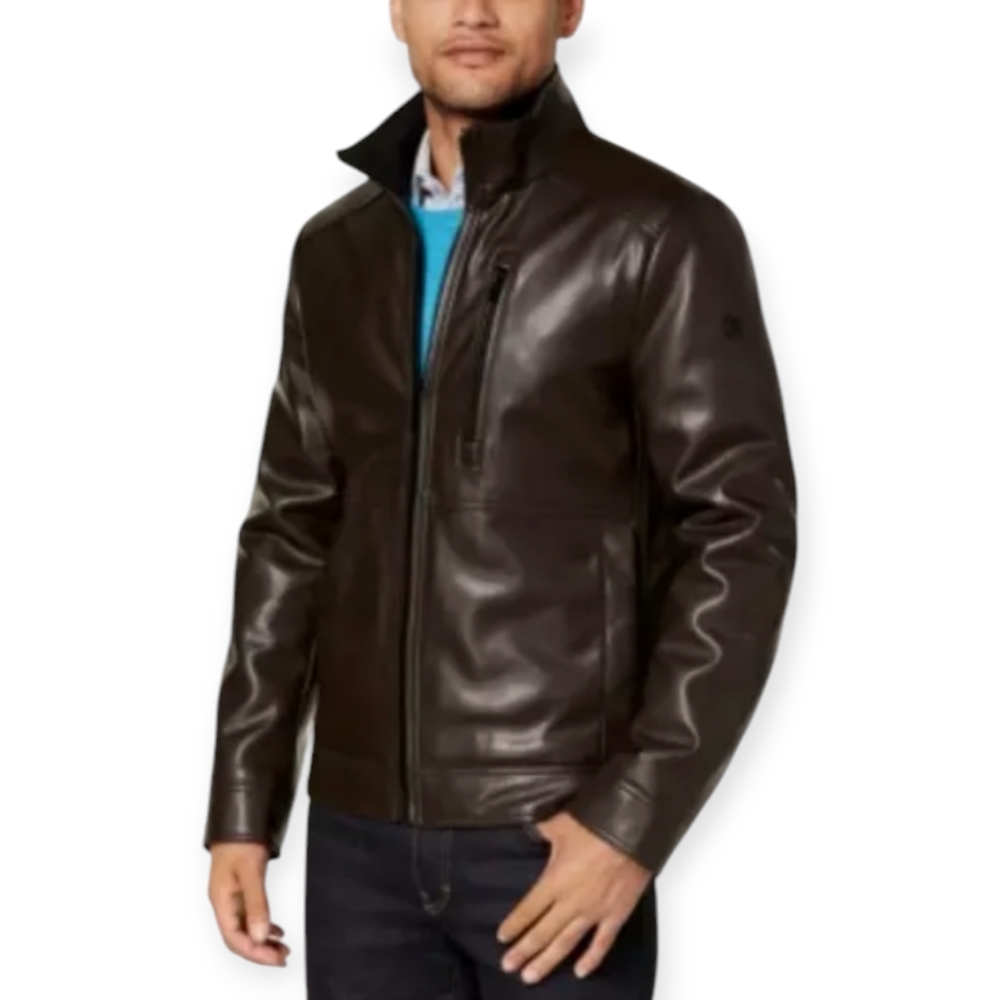 Calvin Klein faux leather mens jacket
